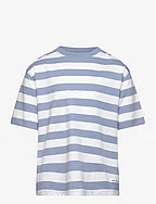 Striped cotton T-shirt - LT-PASTEL BLUE