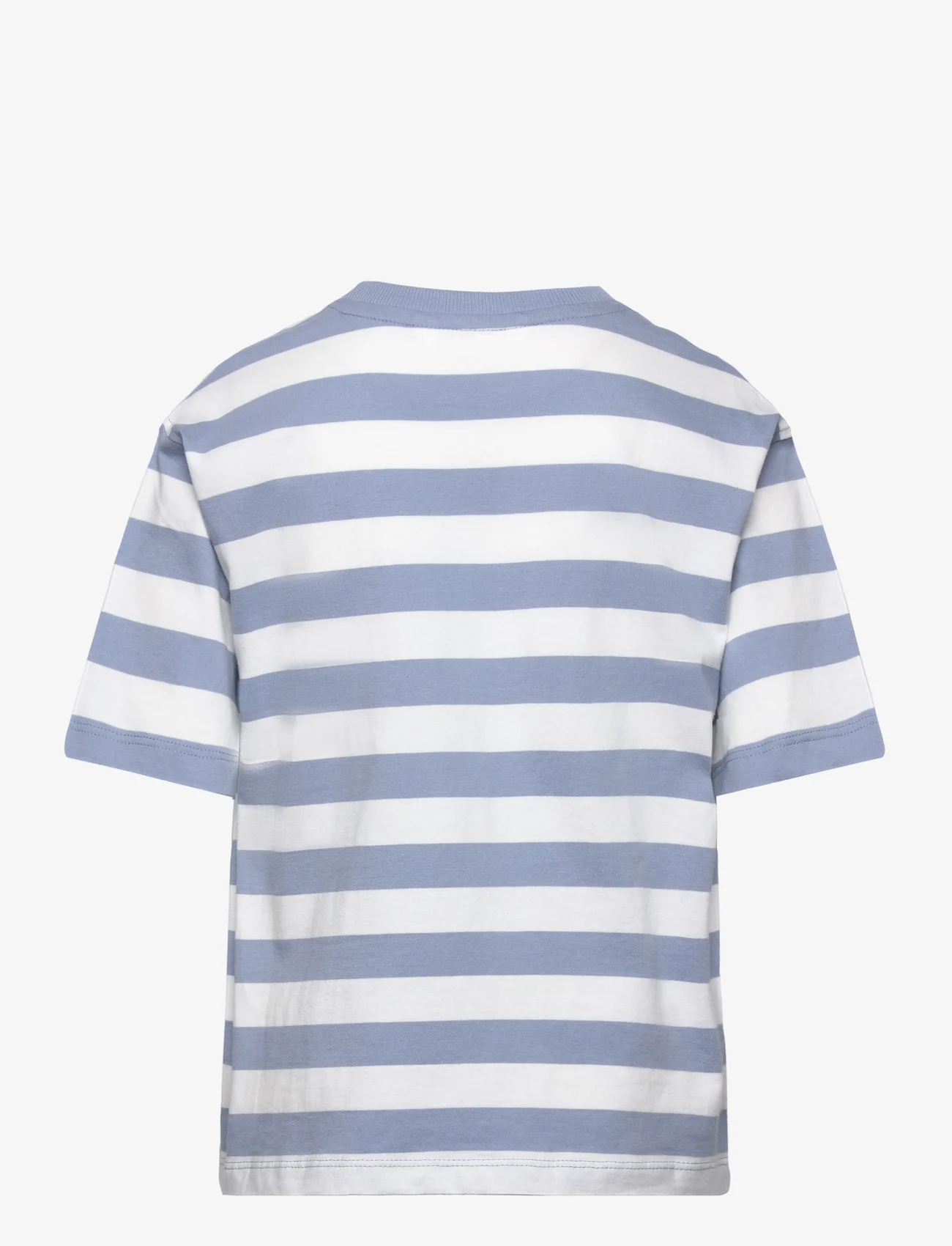 Mango - Striped cotton T-shirt - kortärmade t-shirts - lt-pastel blue - 1