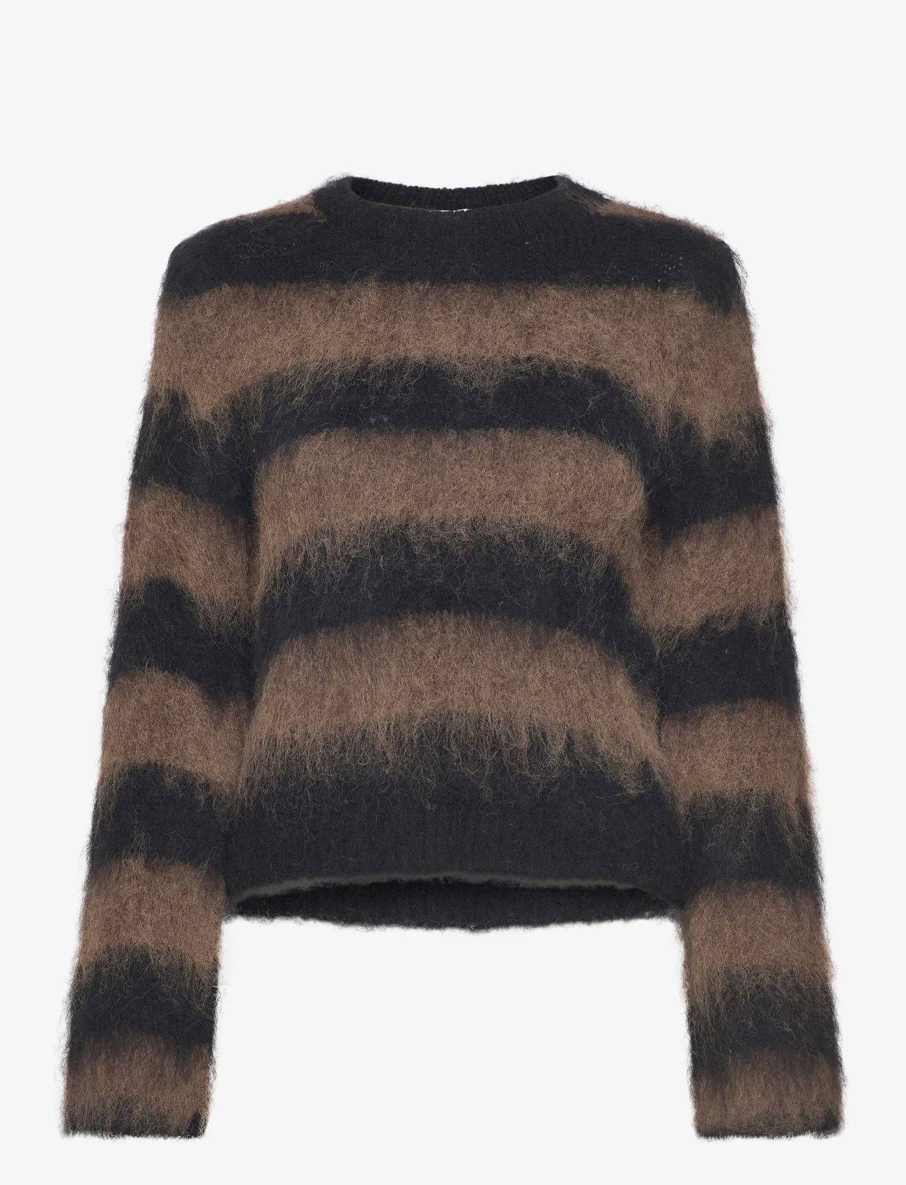 Mango - Faux fur knit sweater - tröjor - brown - 0