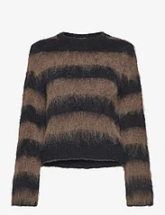 Mango - Faux fur knit sweater - tröjor - brown - 0