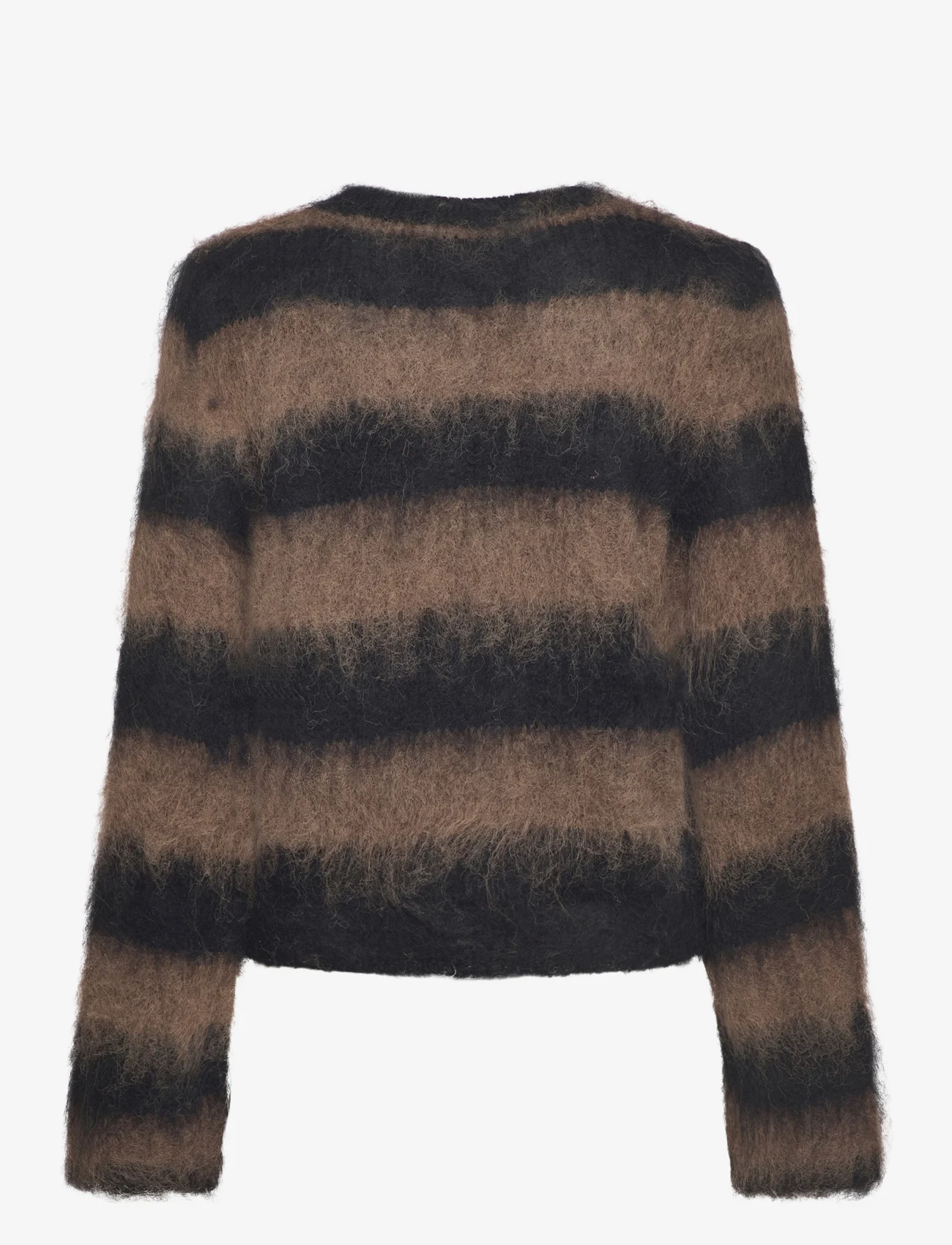 Mango - Faux fur knit sweater - tröjor - brown - 1