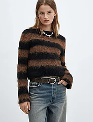 Mango - Faux fur knit sweater - tröjor - brown - 2
