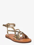 Ruched strips sandals - GOLD