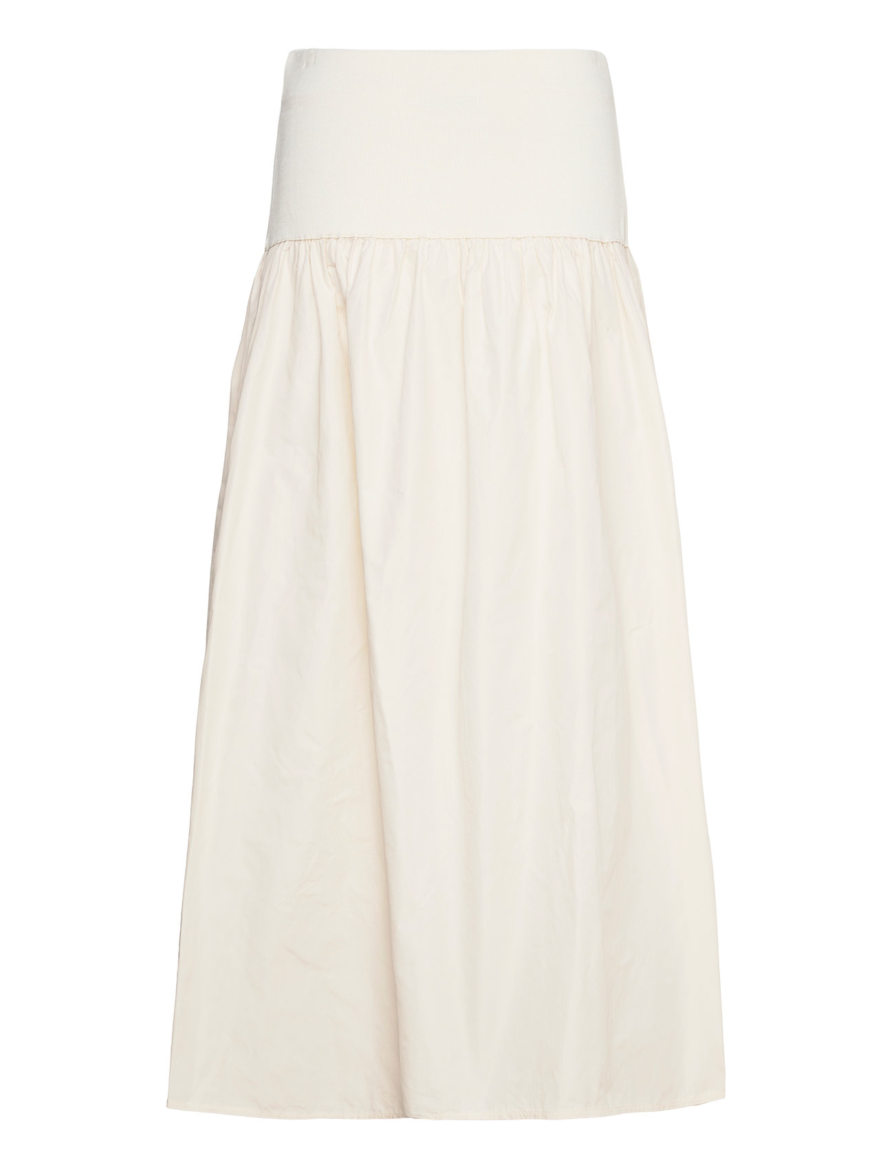 Mango - Elastic panel flared skirt - maxi skirts - light beige - 1