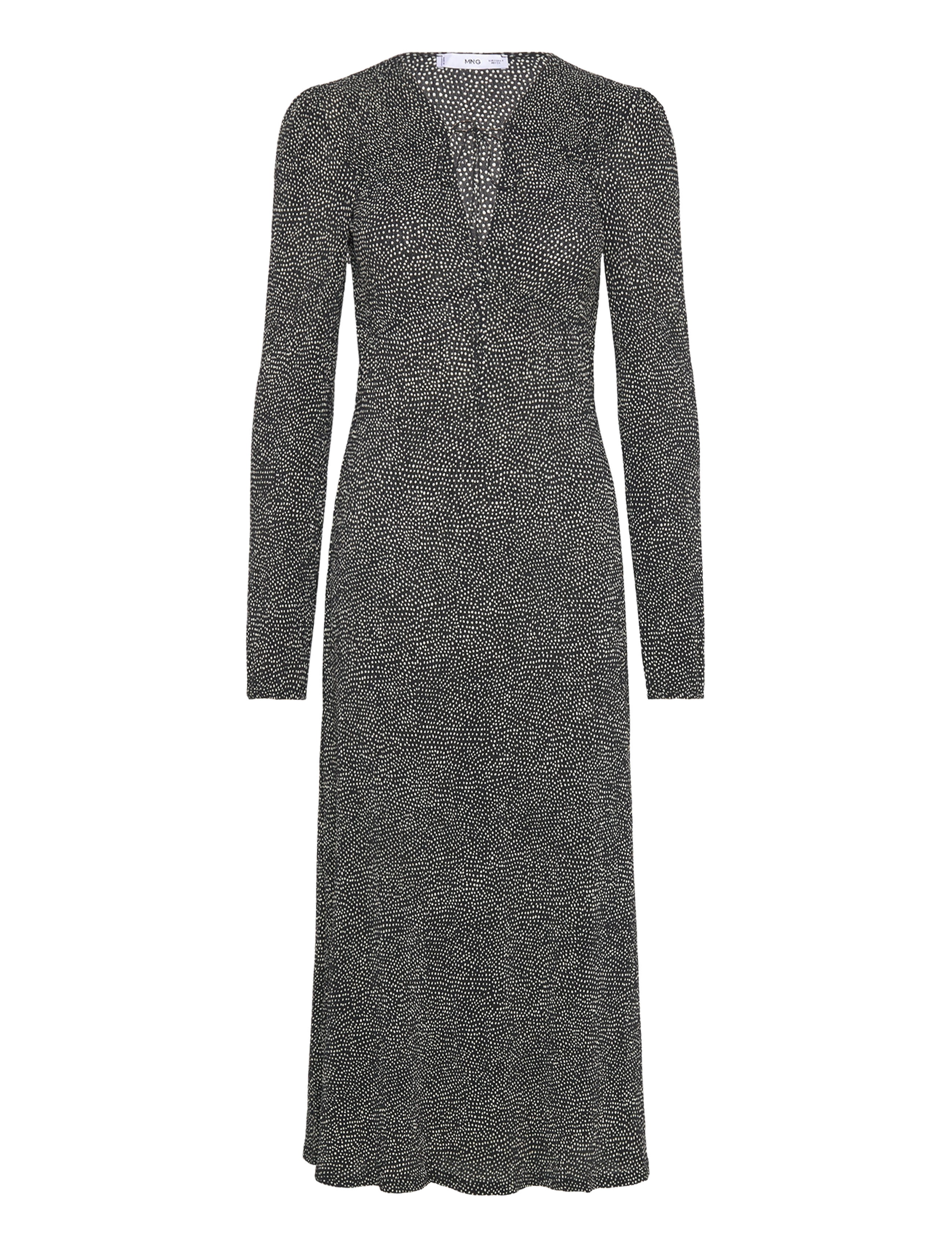 MANGO Printed Bow Kleid Schwarz - XS - Damen