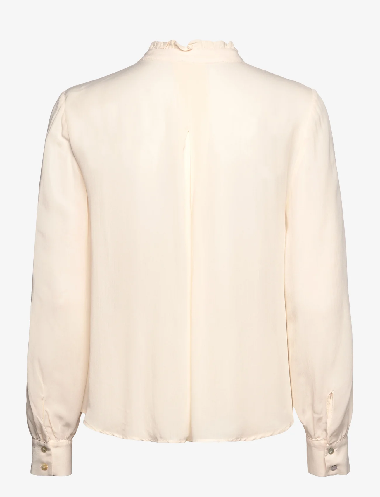 Mango - Lace trim shirt - langærmede bluser - natural white - 1