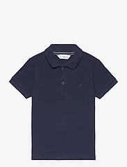 Mango - Textured cotton polo shirt - pikéer - navy - 0