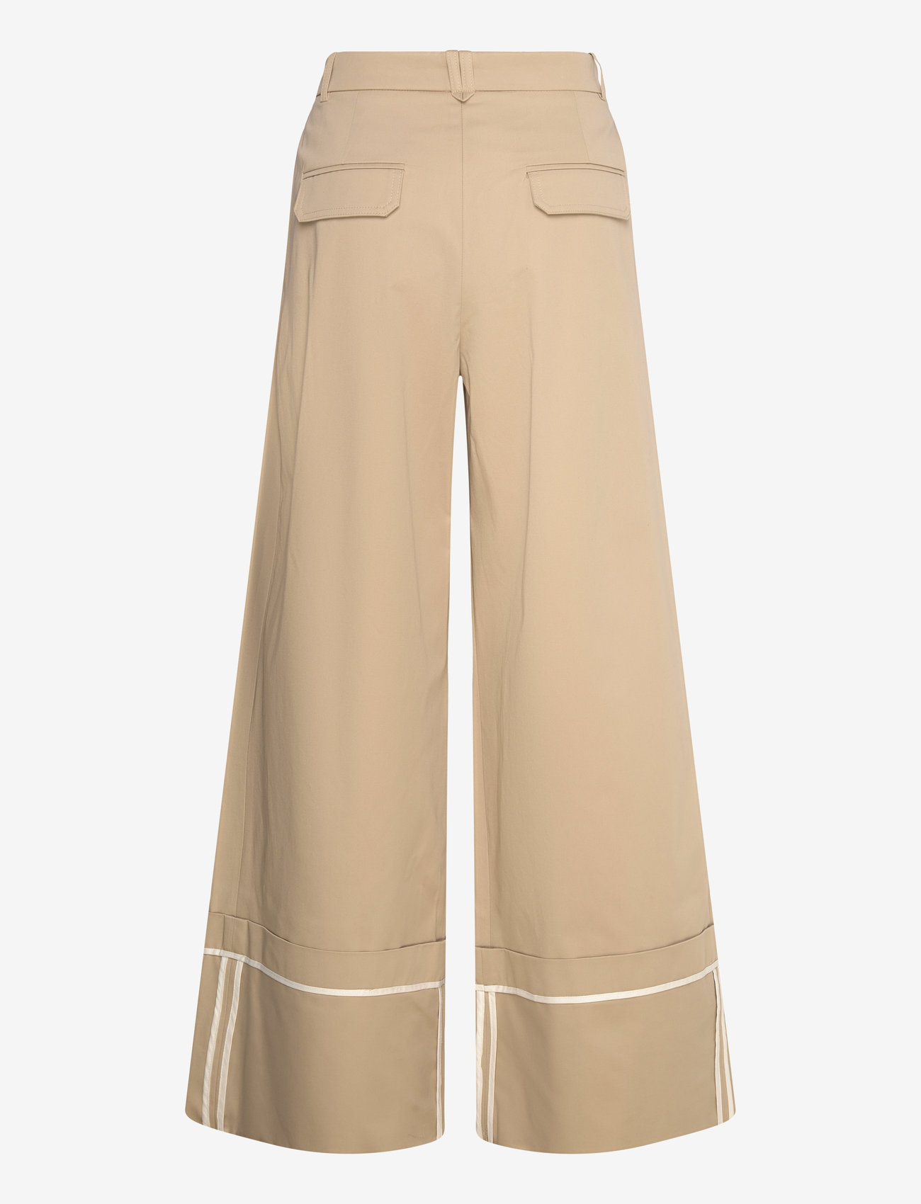 Mango - Cotton pleated trousers - bukser med brede ben - medium brown - 1