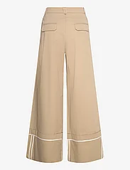 Mango - Cotton pleated trousers - leveälahkeiset housut - medium brown - 2