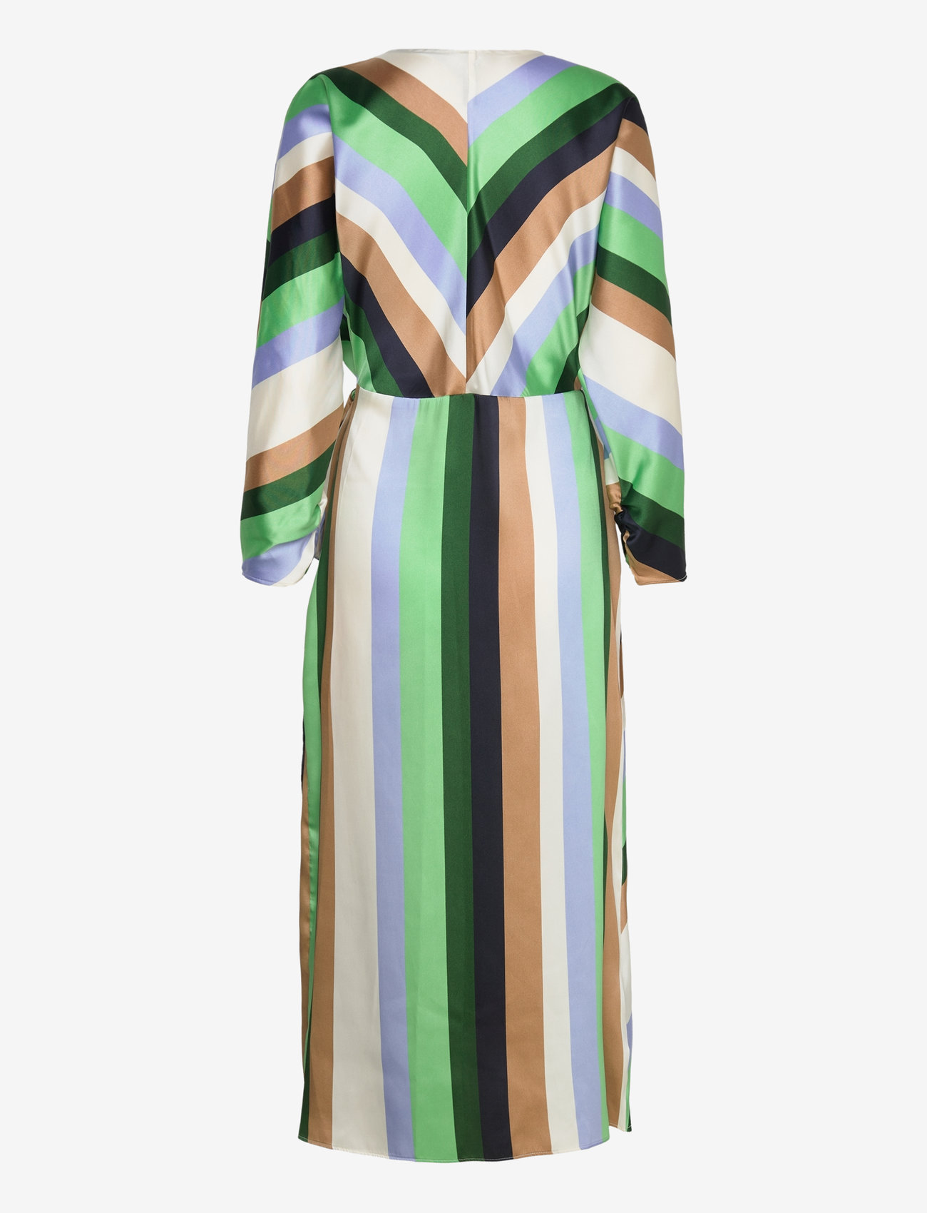 Mango - Striped satin dress - slå-om-kjoler - light beige - 2