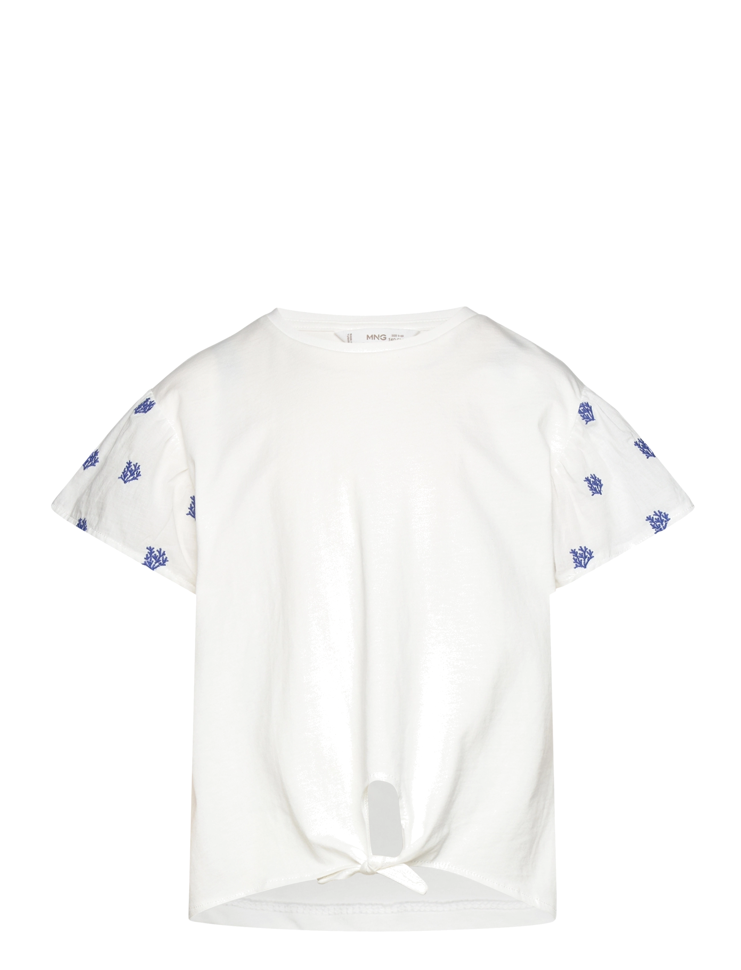 Embroidered short-sleeved t-shirt - NATURAL