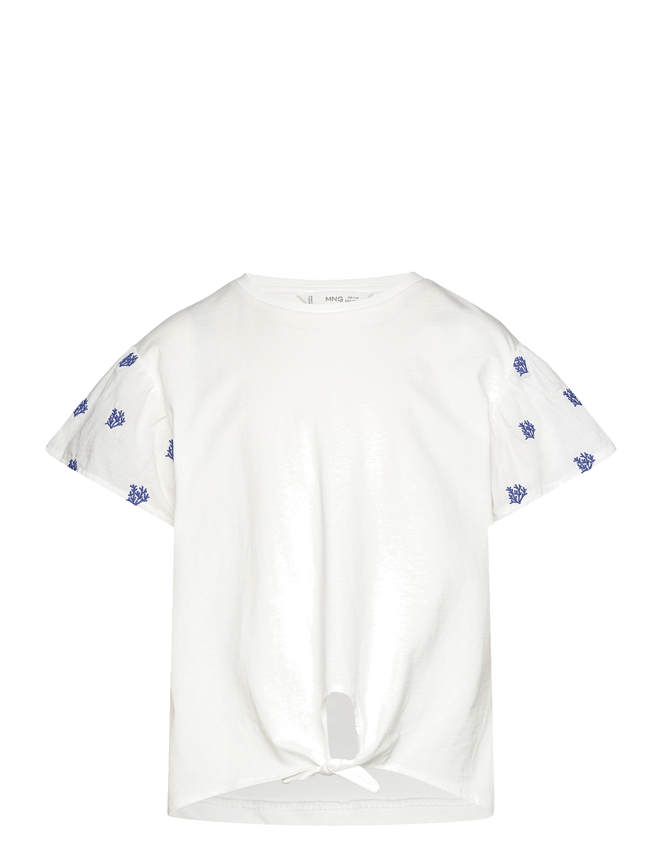 Embroidered short-sleeved t-shirt - NATURAL