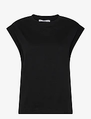 Mango - Rounded neck cotton t-shirt - t-paidat - black - 1