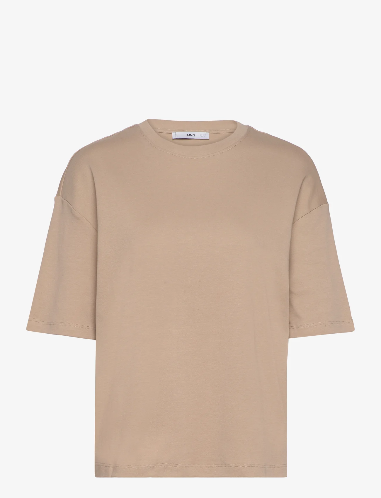 Mango - Oversize cotton T-shirt - t-paidat - light beige - 1