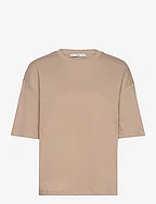 Oversize cotton T-shirt - LIGHT BEIGE