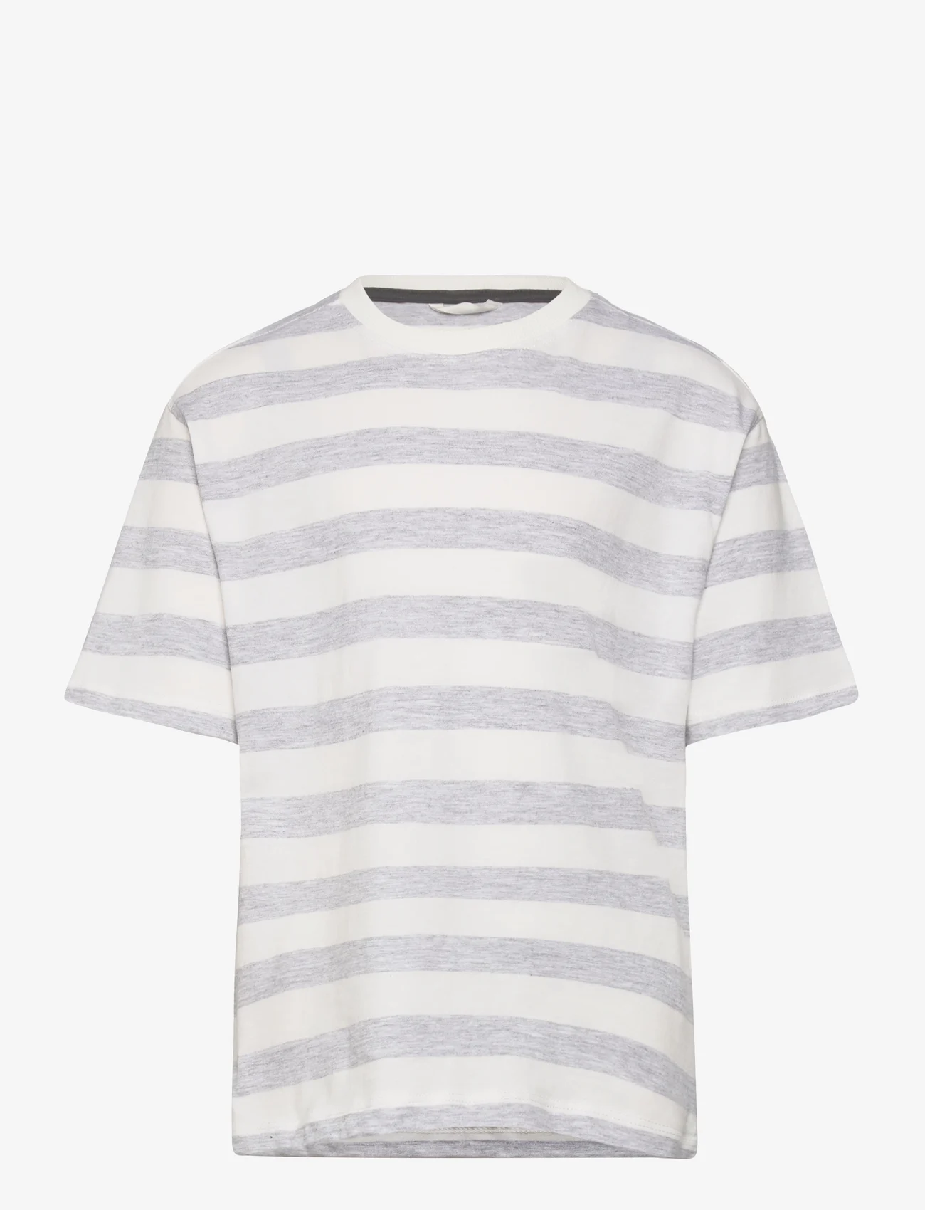 Mango - Printed striped T-shirt - kurzärmelige - medium grey - 0