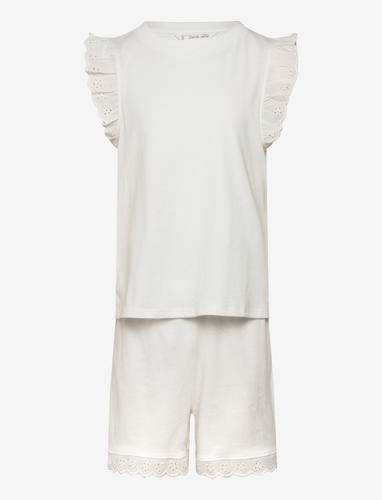 Mango - Ruffled cotton pyjamas - sets - natural white - 0