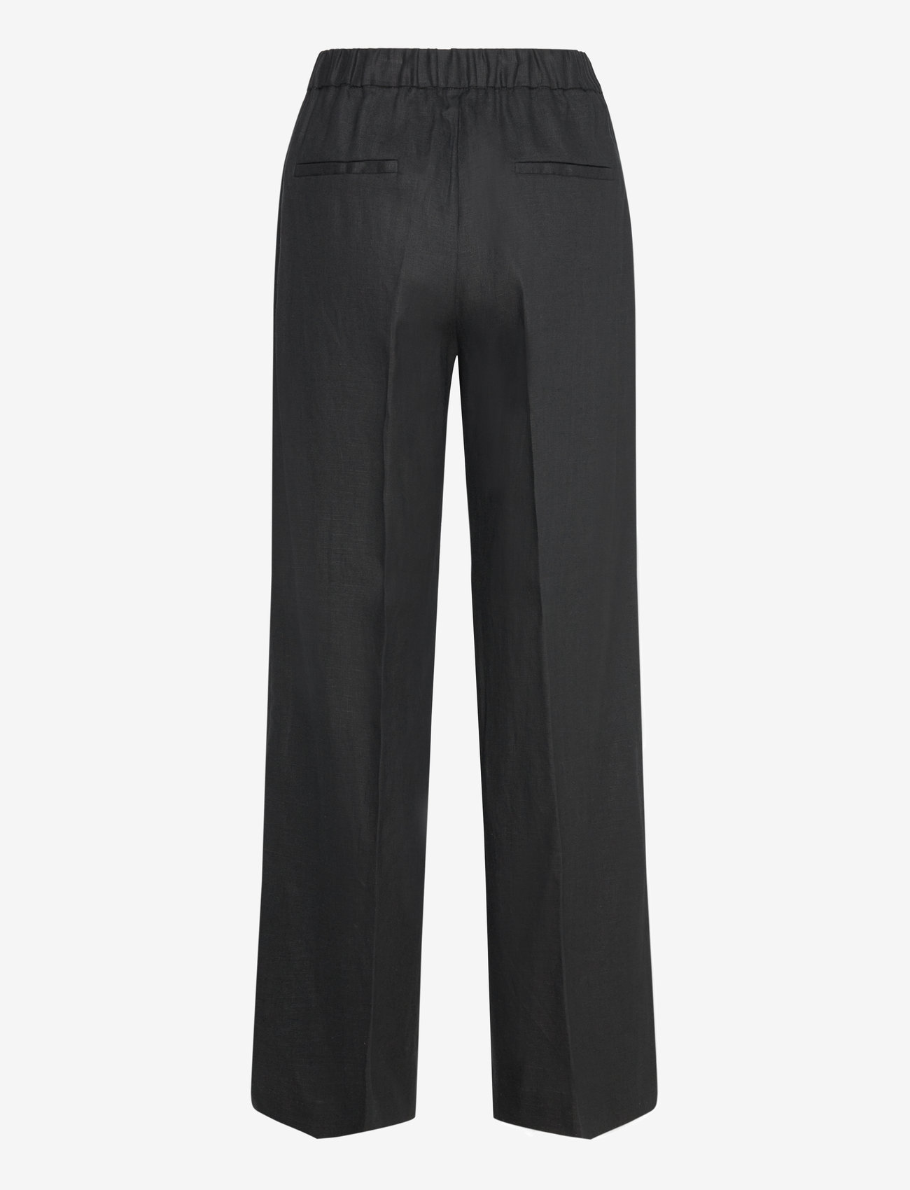 Mango - Linen-blend elastic waist trousers - black - 2