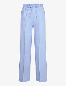 Linen-blend elastic waist trousers, Mango