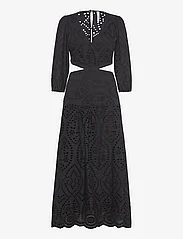 Mango - Embroidered dress with slits - maxi kjoler - black - 0