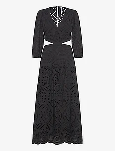 Embroidered dress with slits, Mango