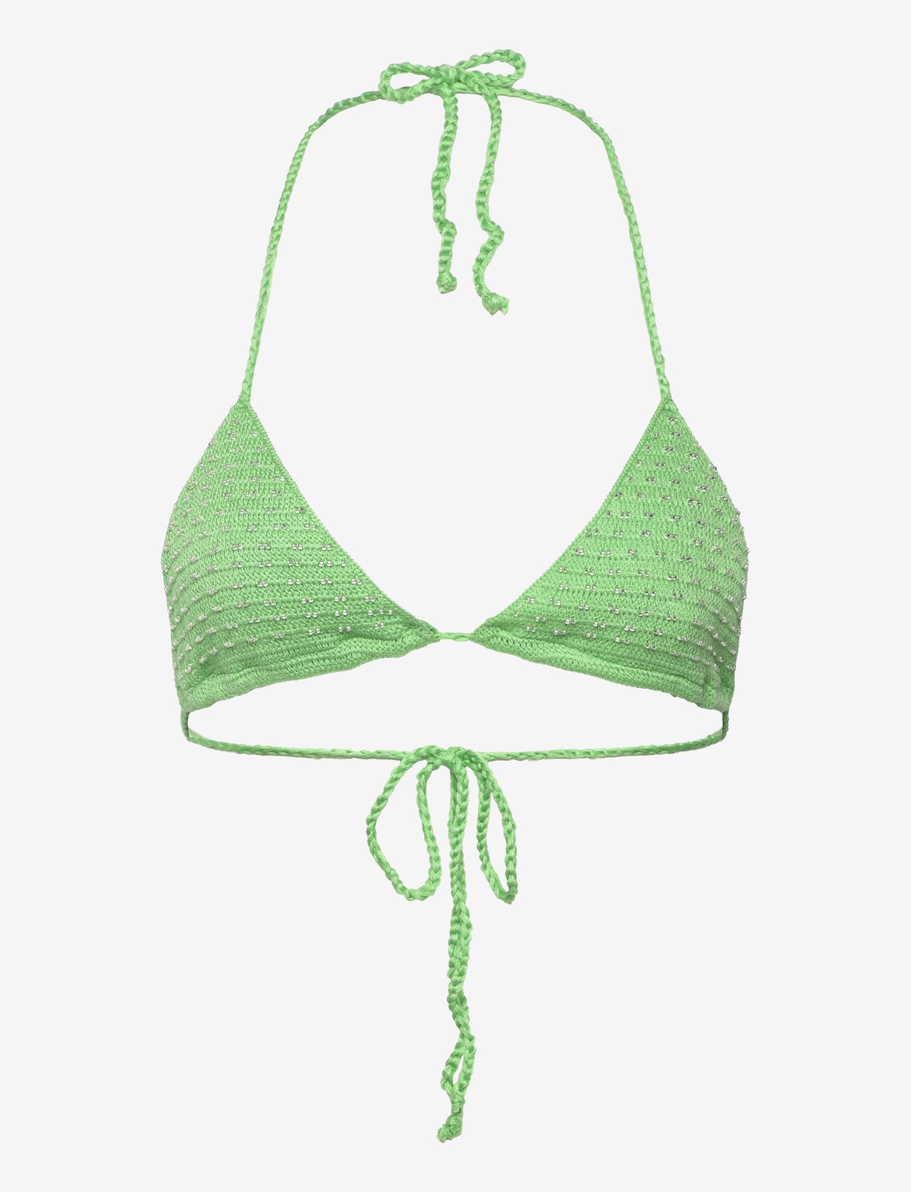 Mango - Beaded crochet bikini top - trekant-bikinis - green - 0