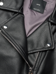 Mango - Leather-effect biker jacket - kevättakit - black - 5