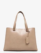 Shopper bag with dual compartment - LT PASTEL BROWN