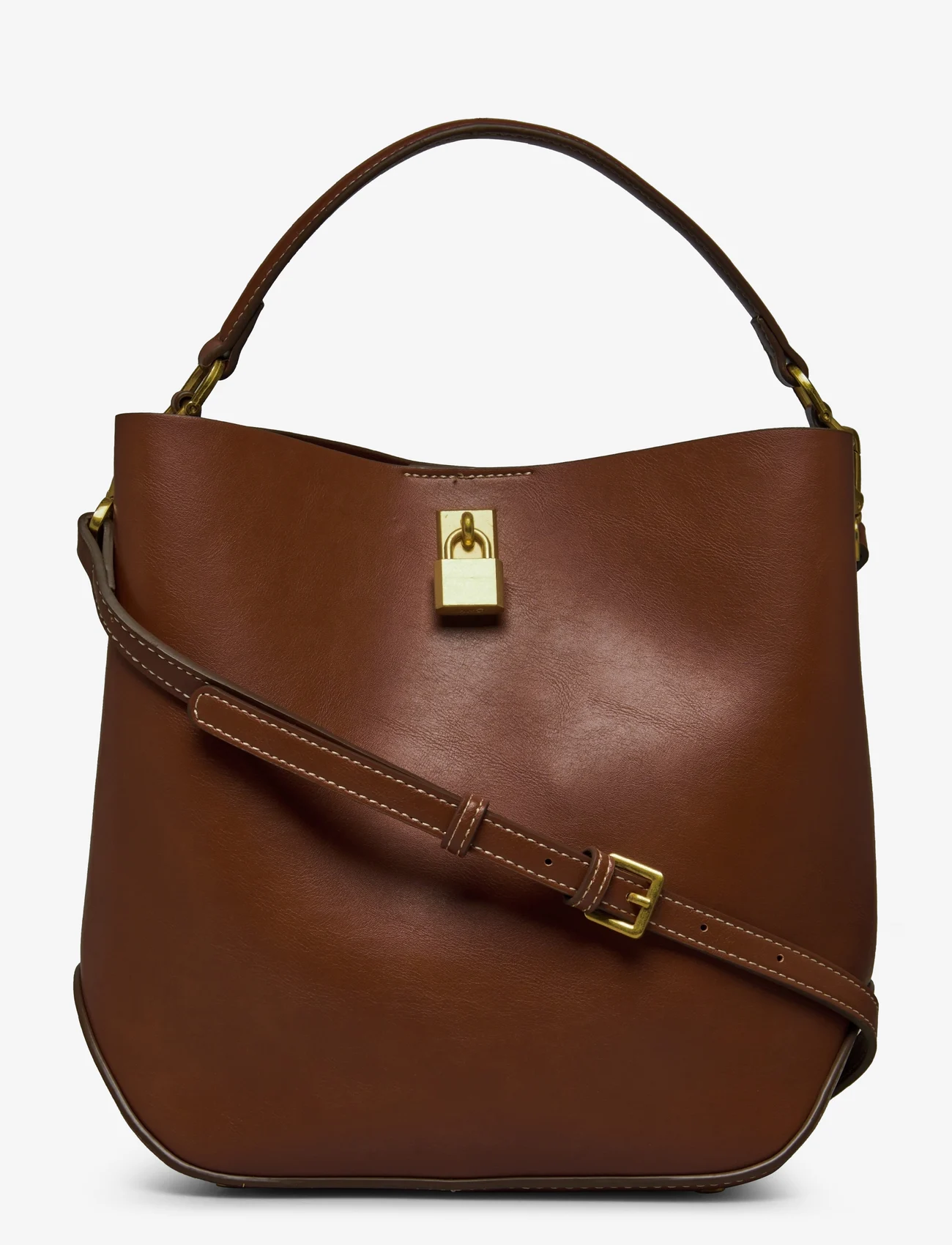 Mango - Shopper bag with padlock - festkläder till outletpriser - medium brown - 0