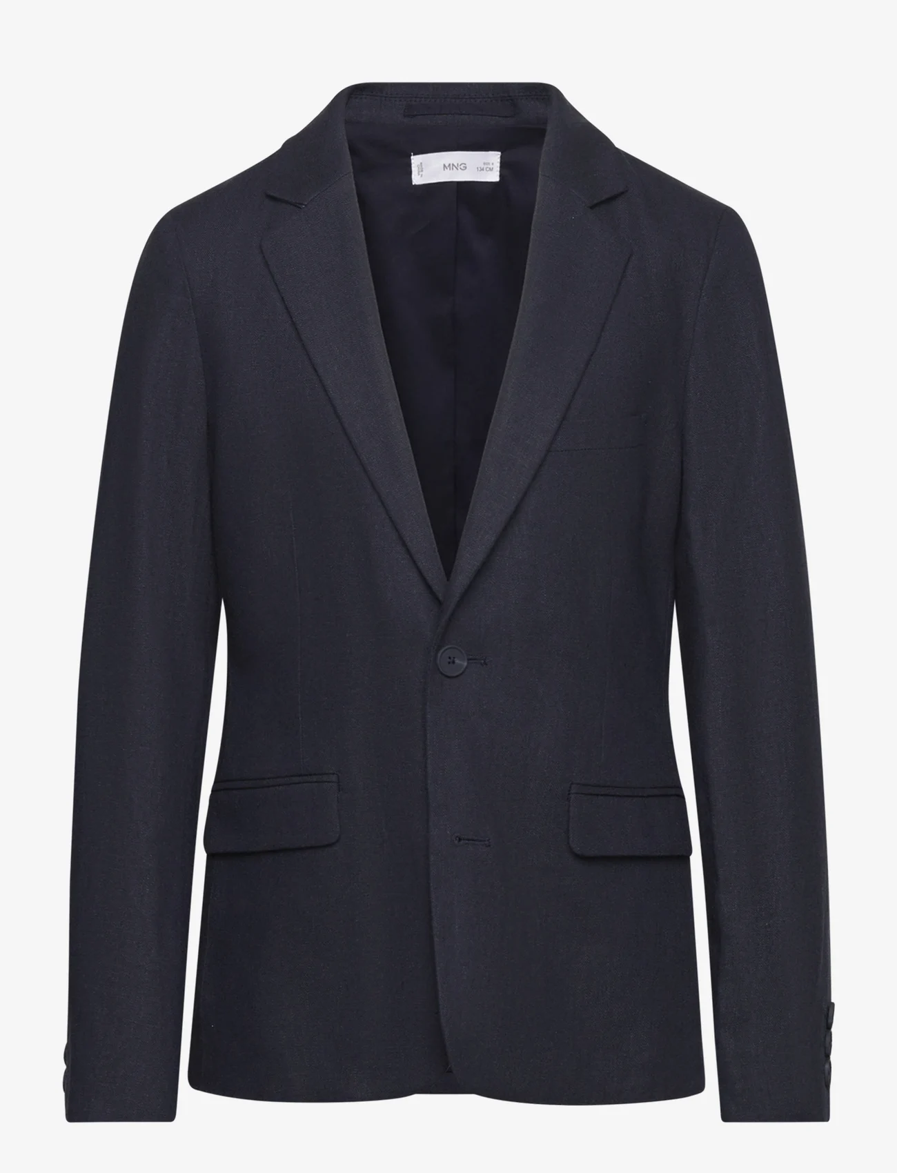 Mango - Linen blazer suit - blazere - navy - 0