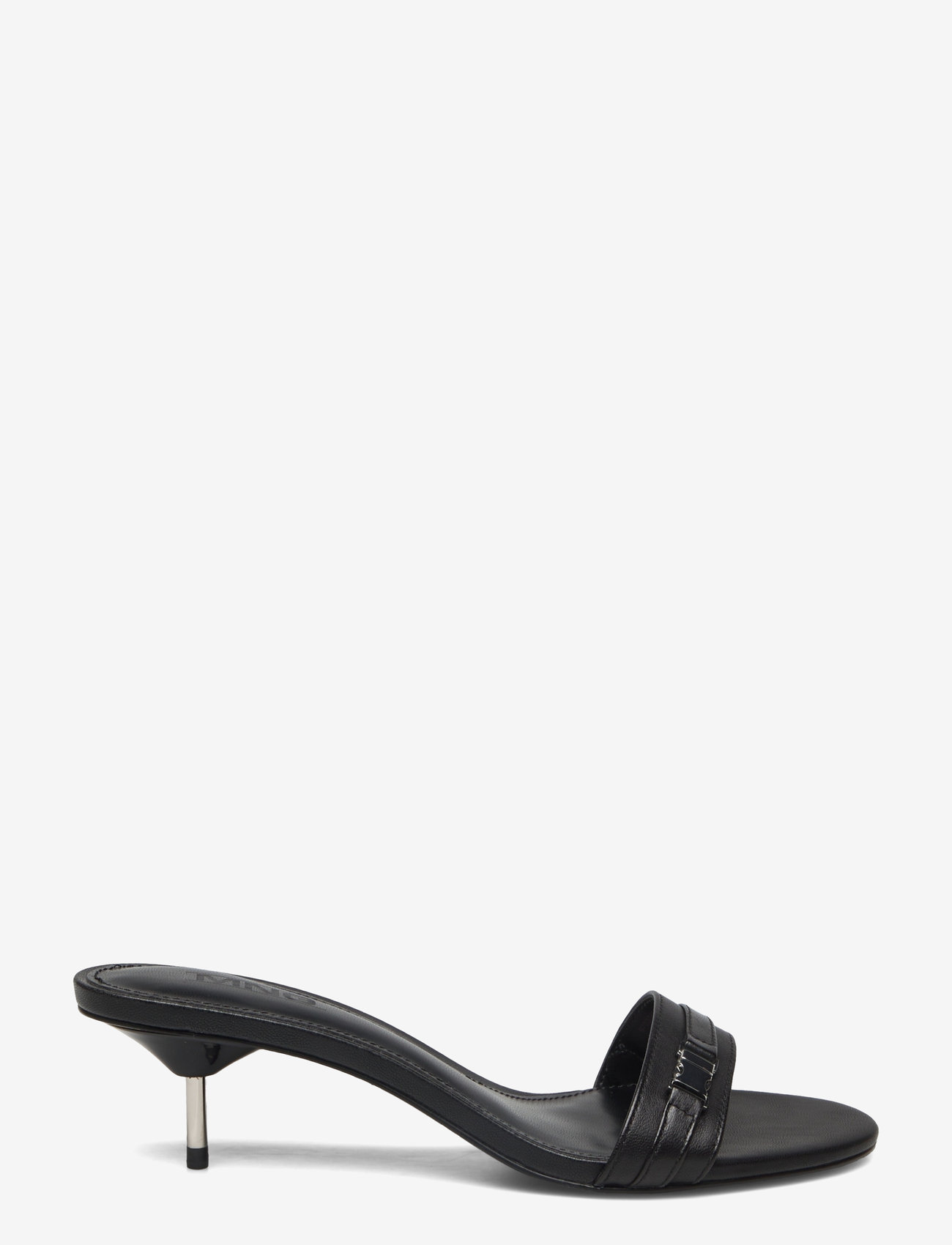 Mango - Leather sandals with metallic heel - sandaler med hæl - black - 1