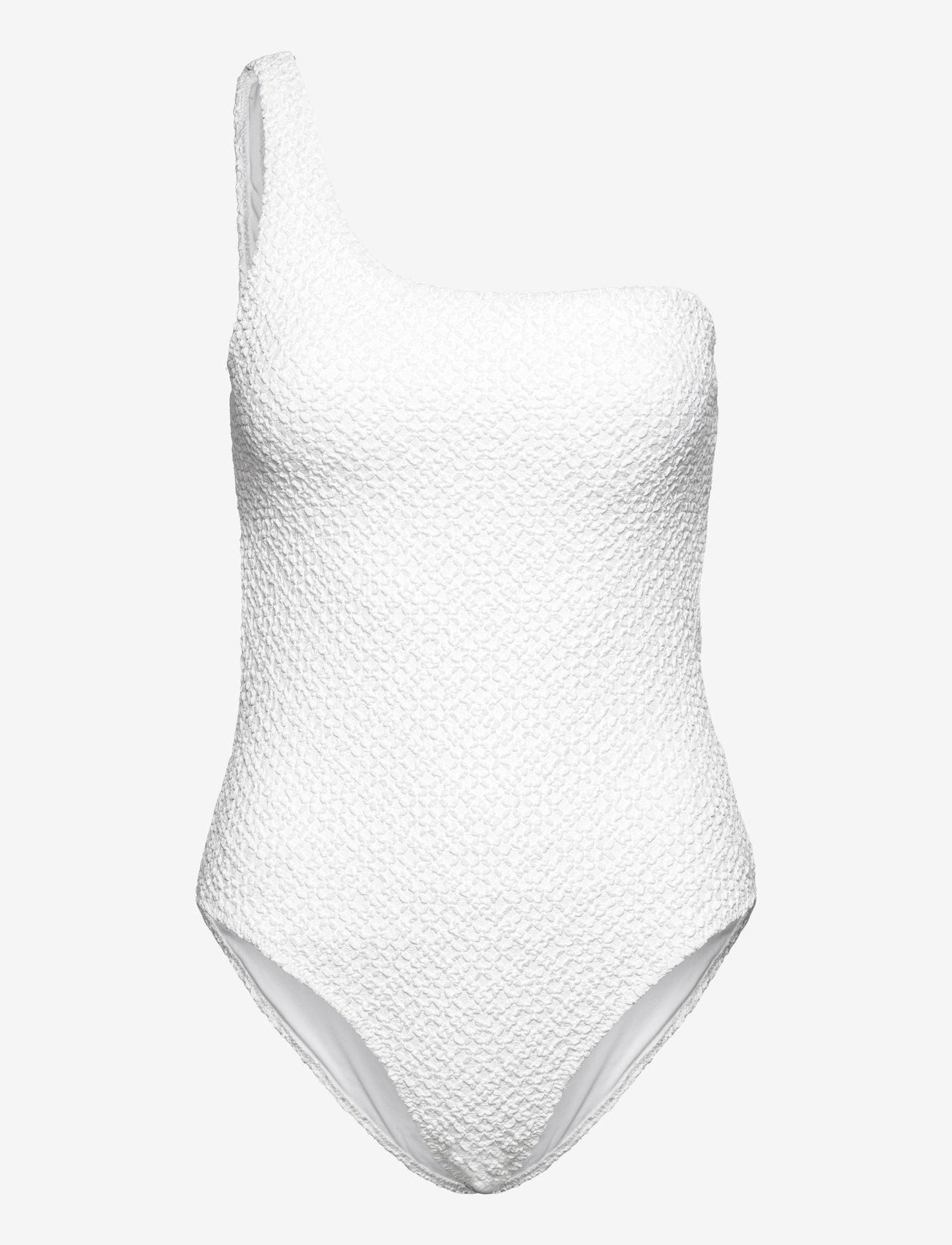 Mango - Asymmetrical textured swimsuit - swimsuits - white - 0