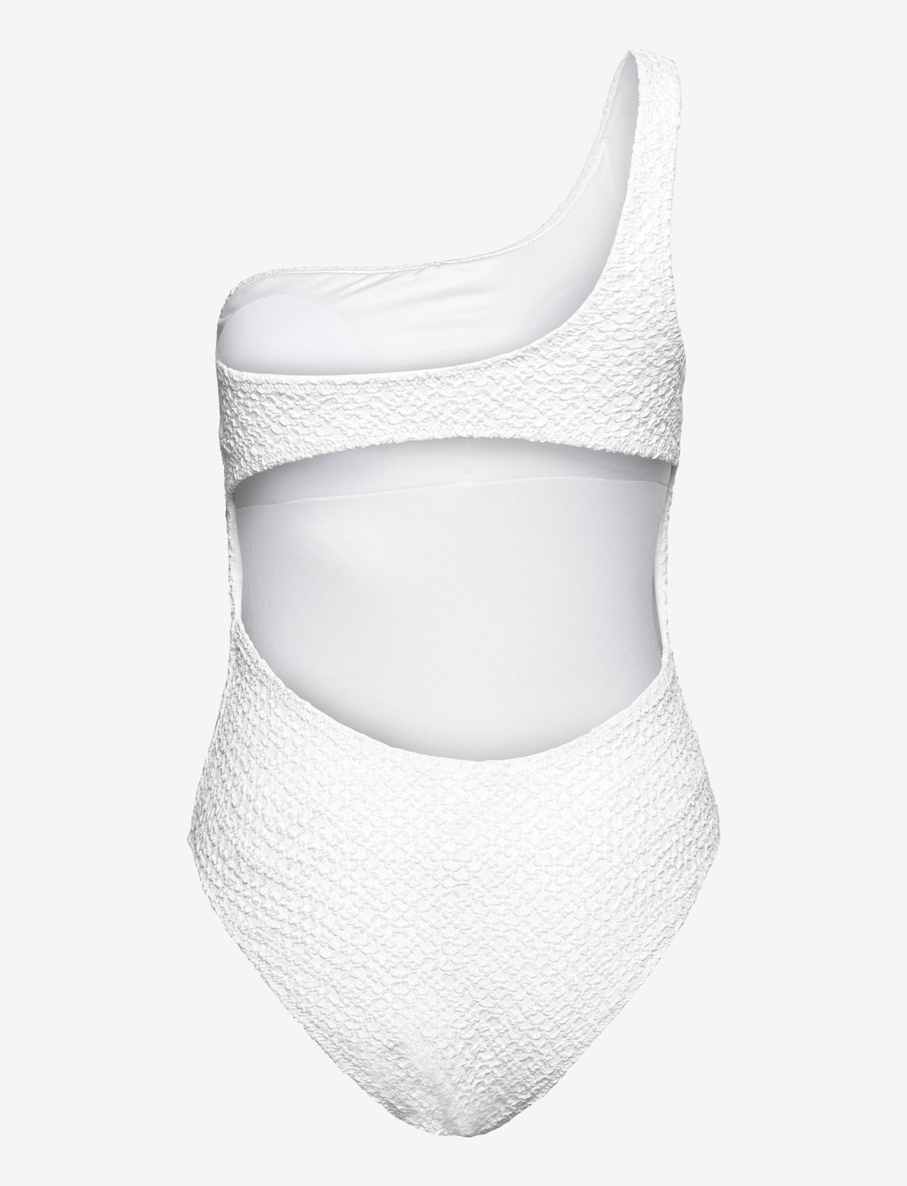 Mango - Asymmetrical textured swimsuit - swimsuits - white - 1