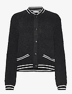 Knitted bomber jacket - BLACK