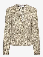 Bow printed blouse - LIGHT BEIGE
