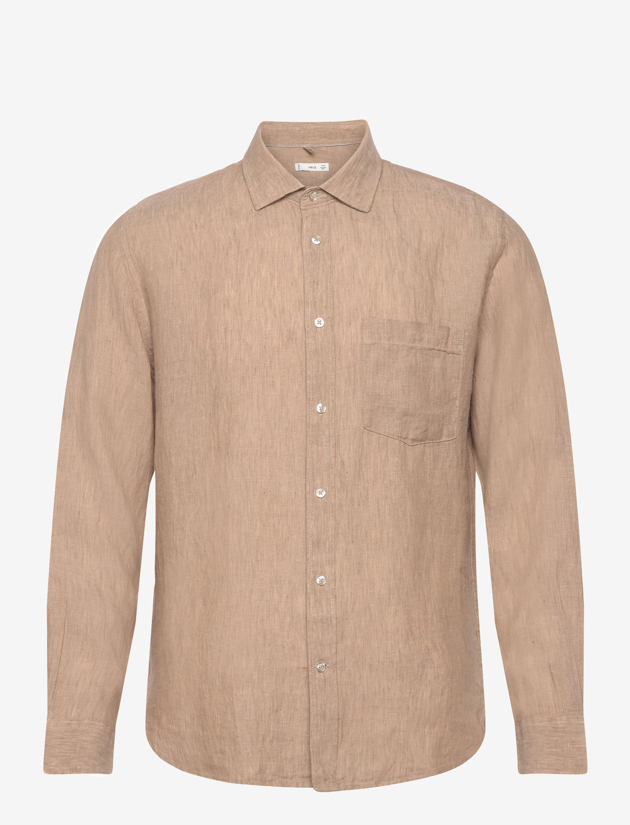 Mango - Classic fit 100% linen shirt - leinenhemden - light beige - 0