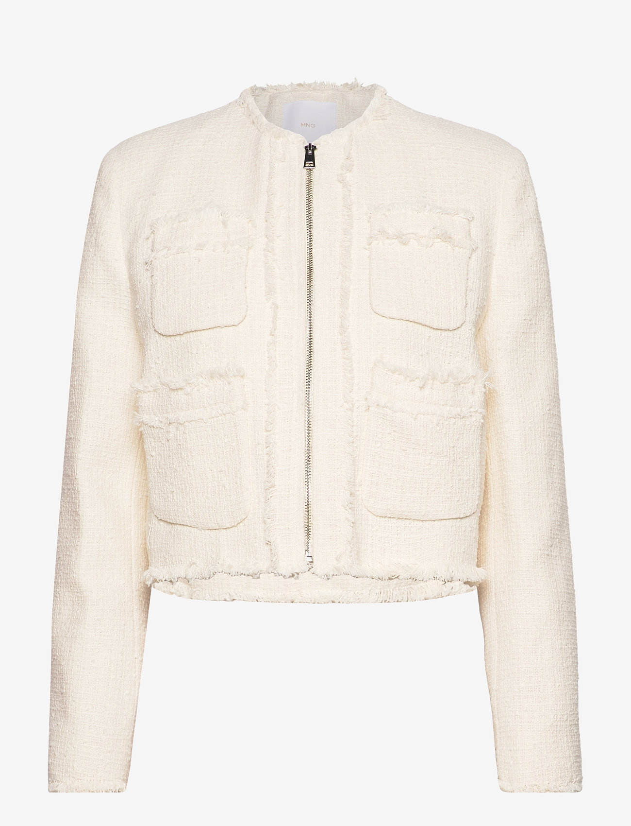 Mango - Tweed jacket with zip - kevadjakid - white - 0