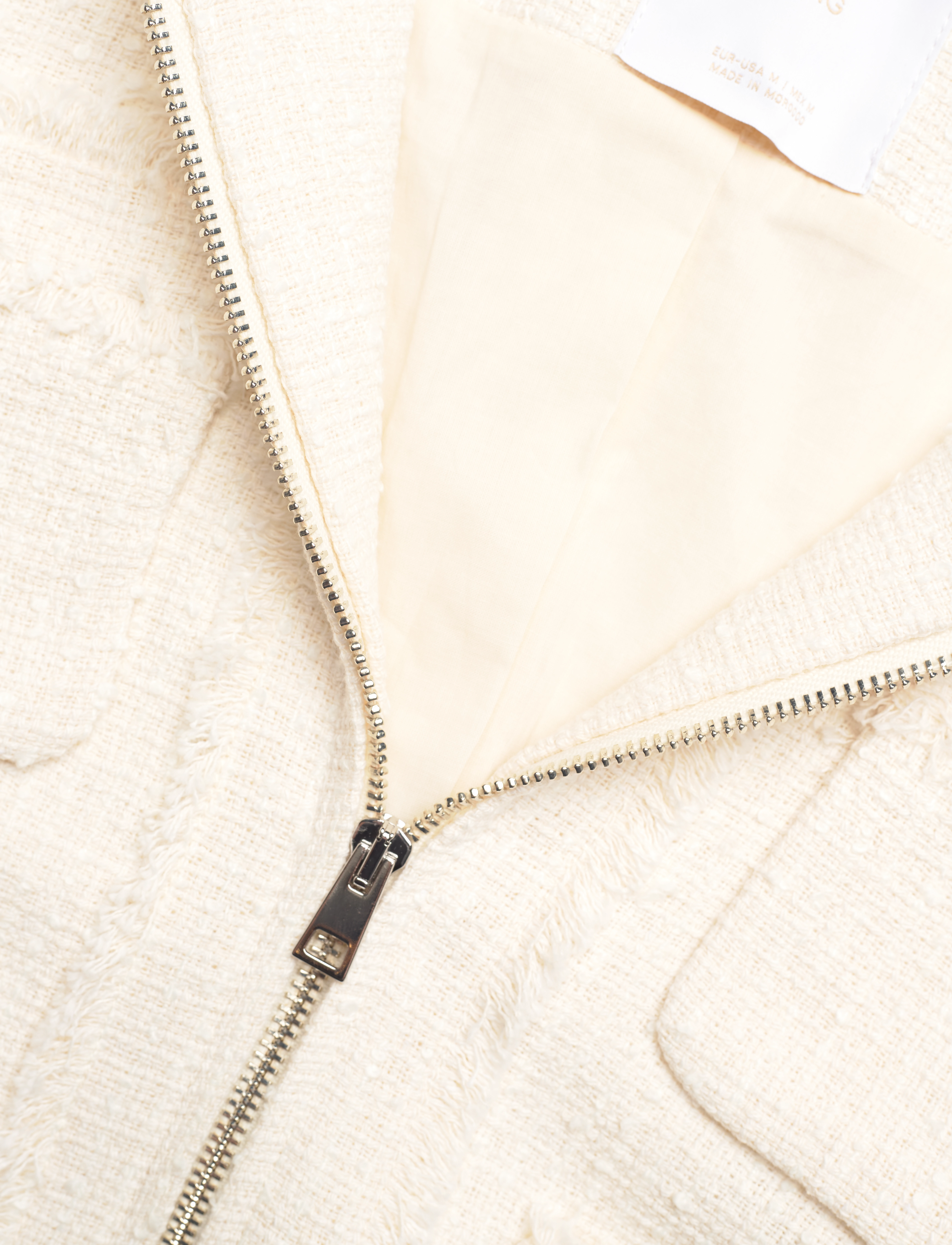Mango - Tweed jacket with zip - white - 4