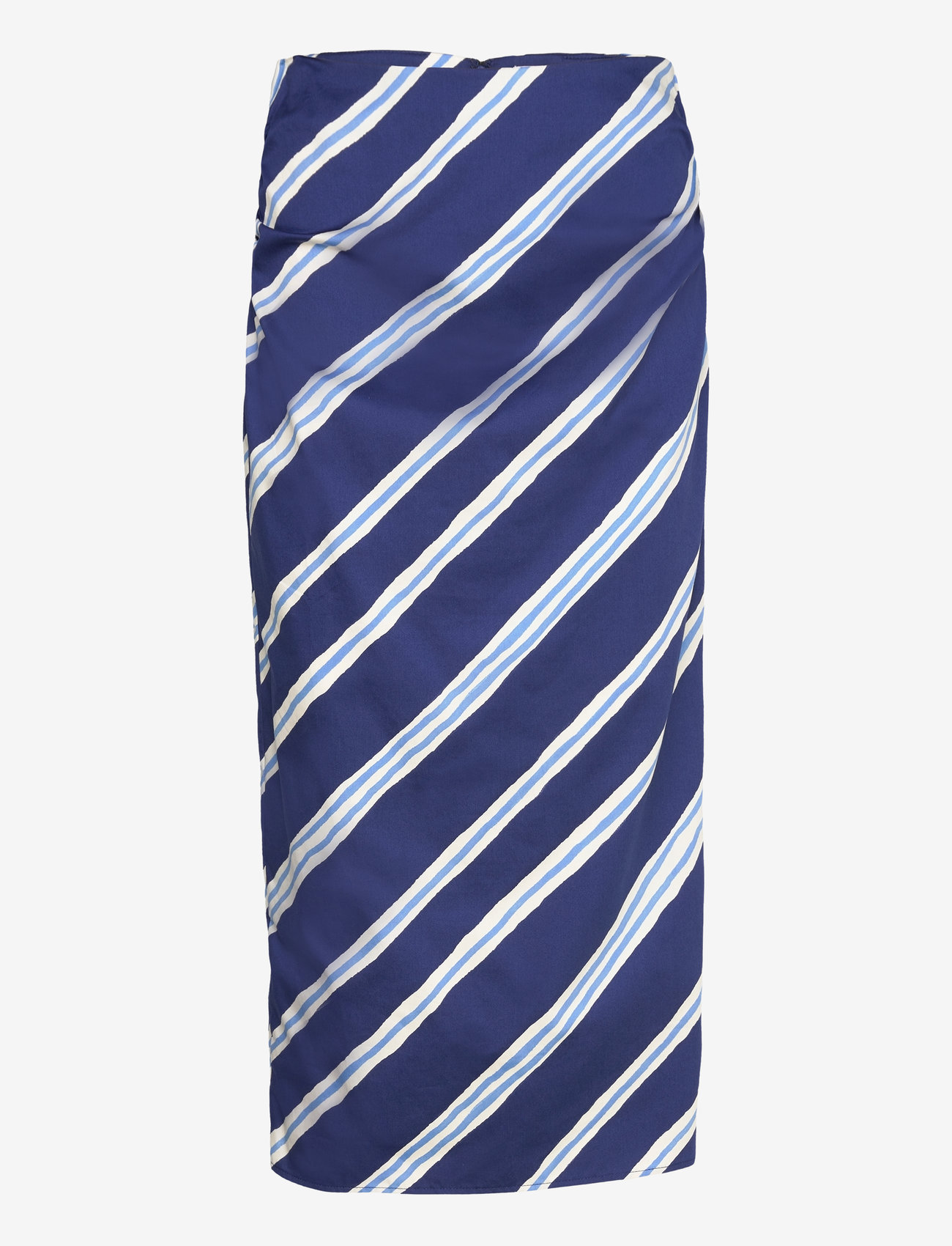 Mango - Slit striped skirt - midi kjolar - medium blue - 0