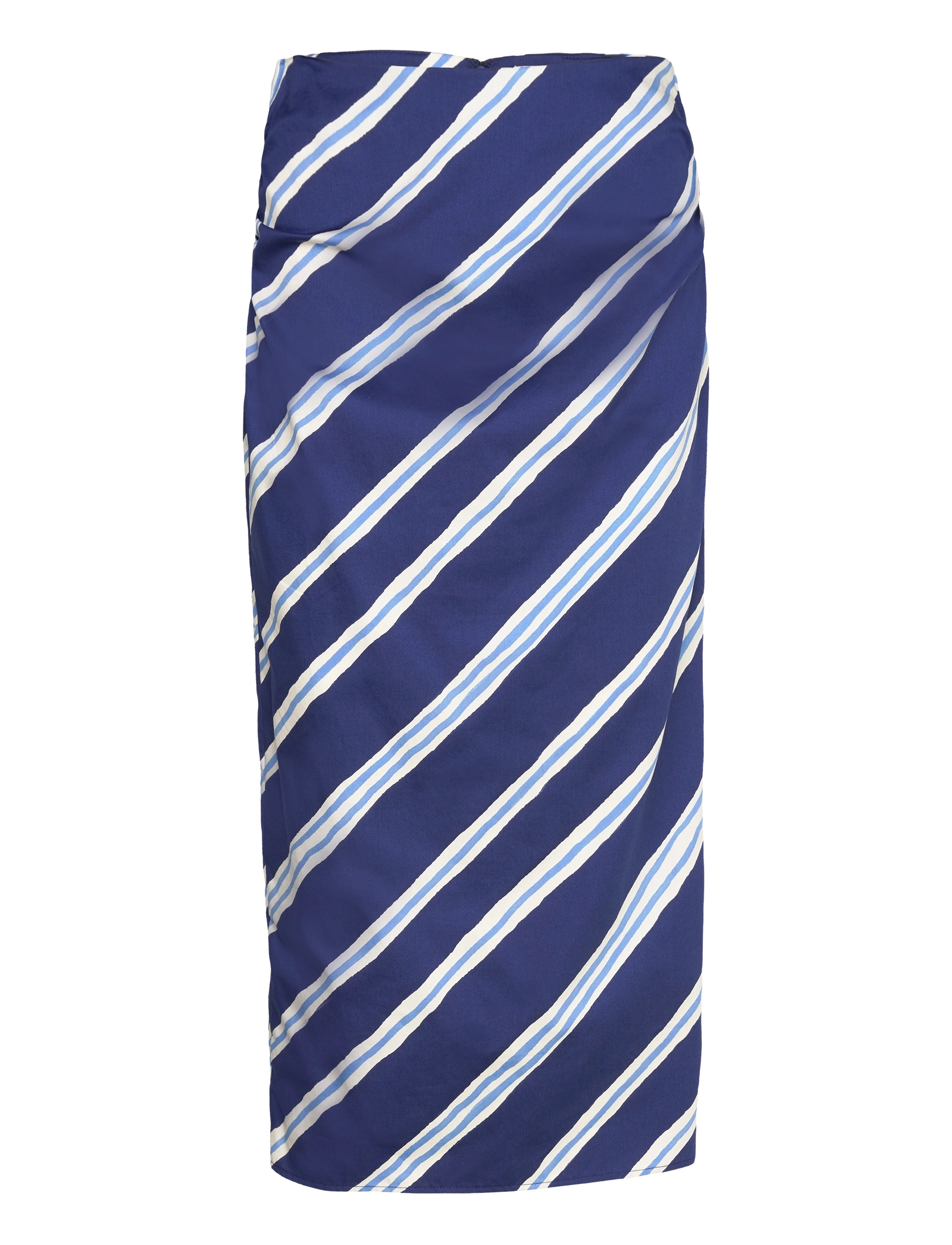 Slit striped skirt - MEDIUM BLUE