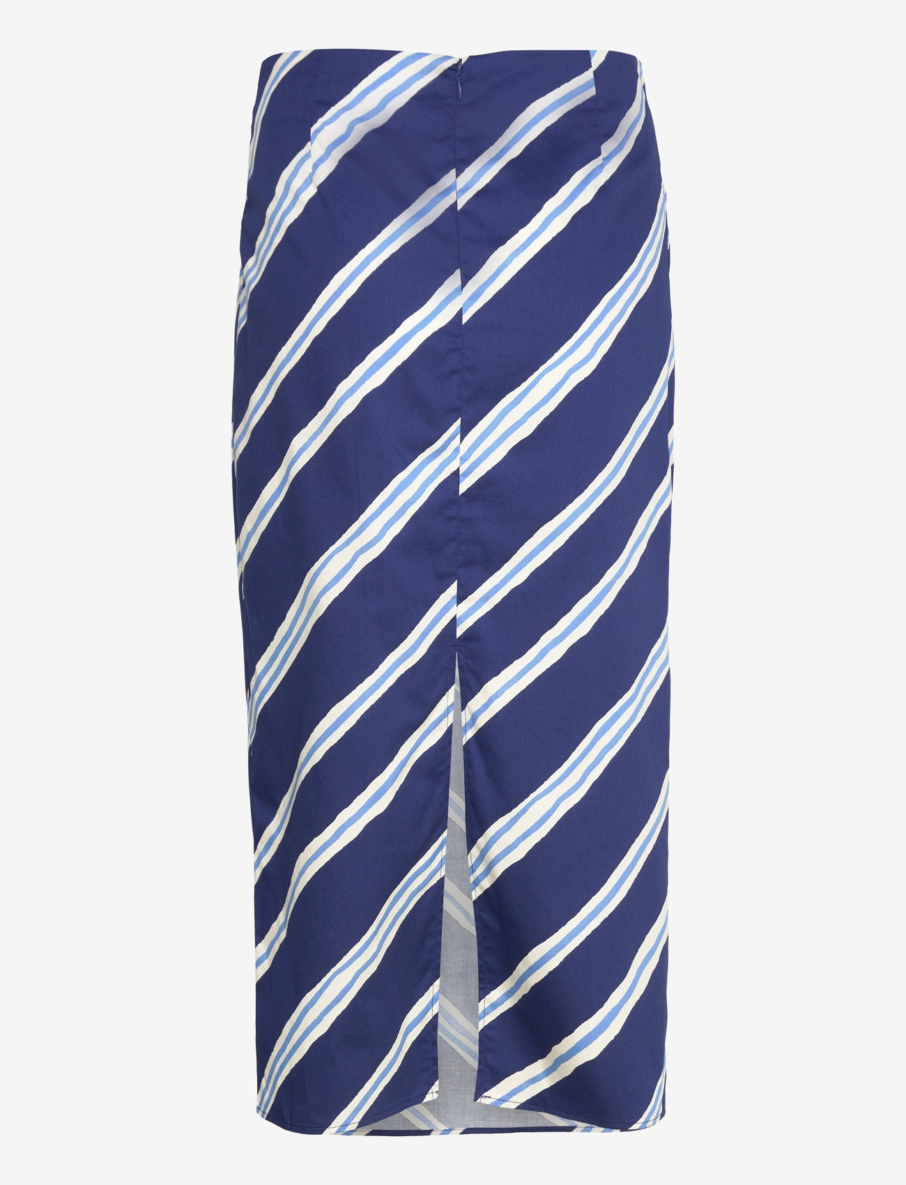 Mango - Slit striped skirt - midi kjolar - medium blue - 1