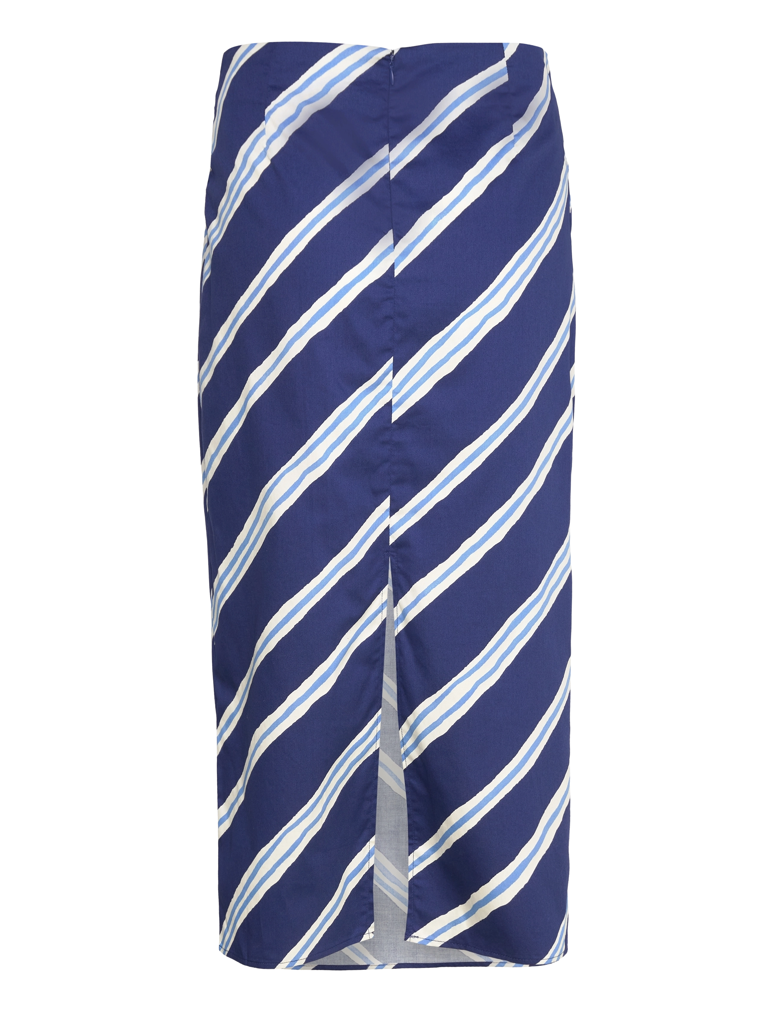 Mango - Slit striped skirt - midihameet - medium blue - 1