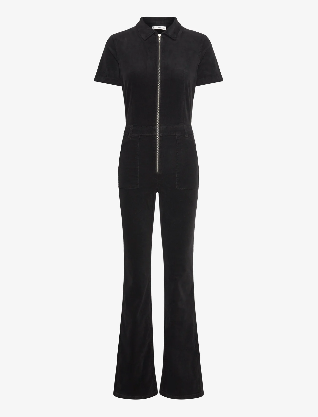Mango - Corduroy jumpsuit with zip - jumpsuits - black - 0