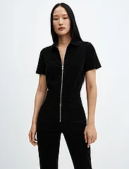 Mango - Corduroy jumpsuit with zip - jumpsuits - black - 2
