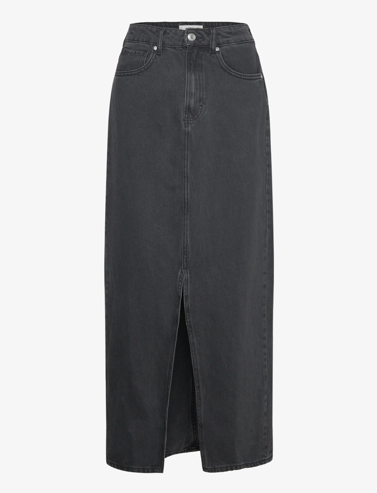 Mango - Slit denim skirt - jeanskjolar - open grey - 0