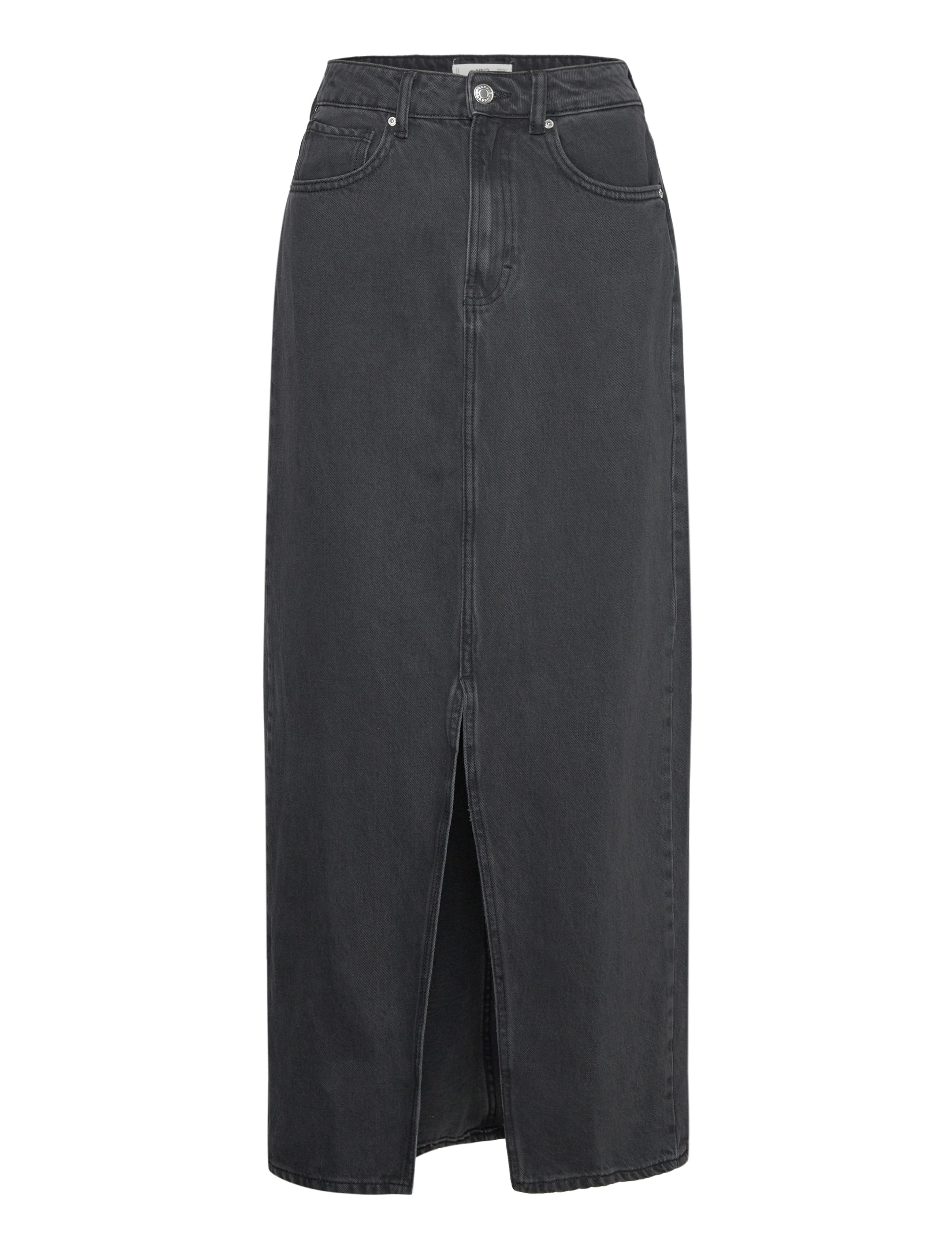 Mango Slit denim skirt - Röcke - OPEN GREY / black