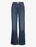 Medium-rise straight jeans with slits - OPEN BLUE