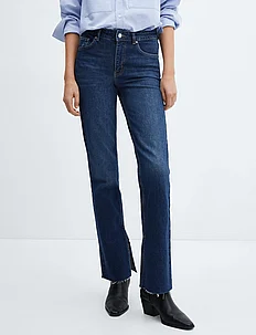 Medium-rise straight jeans with slits, Mango
