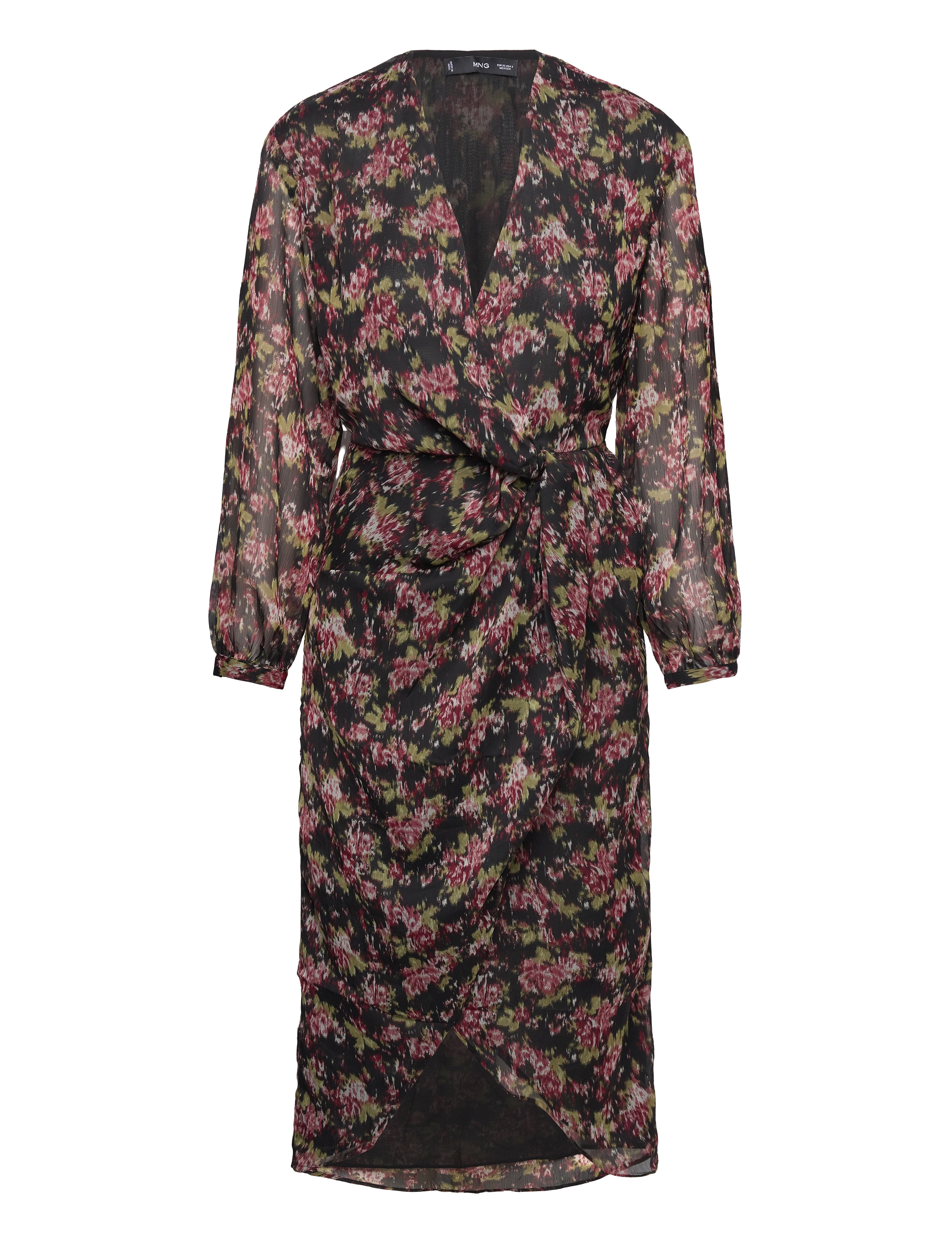 MANGO Knot Print Kleid Schwarz - S - Damen
