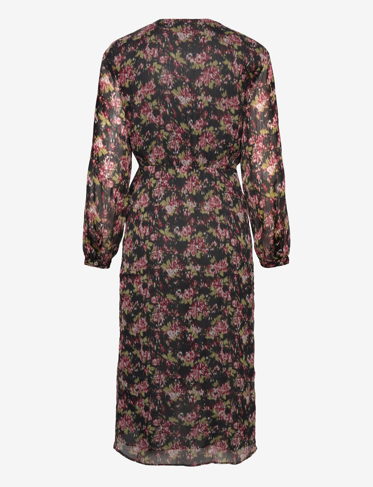 Mango - Knot print dress - midi kjoler - black - 1